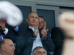 Ruský prezident Putin při finále MS 2014 v Bělorusku