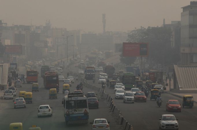 Smog v indickém Dillí.