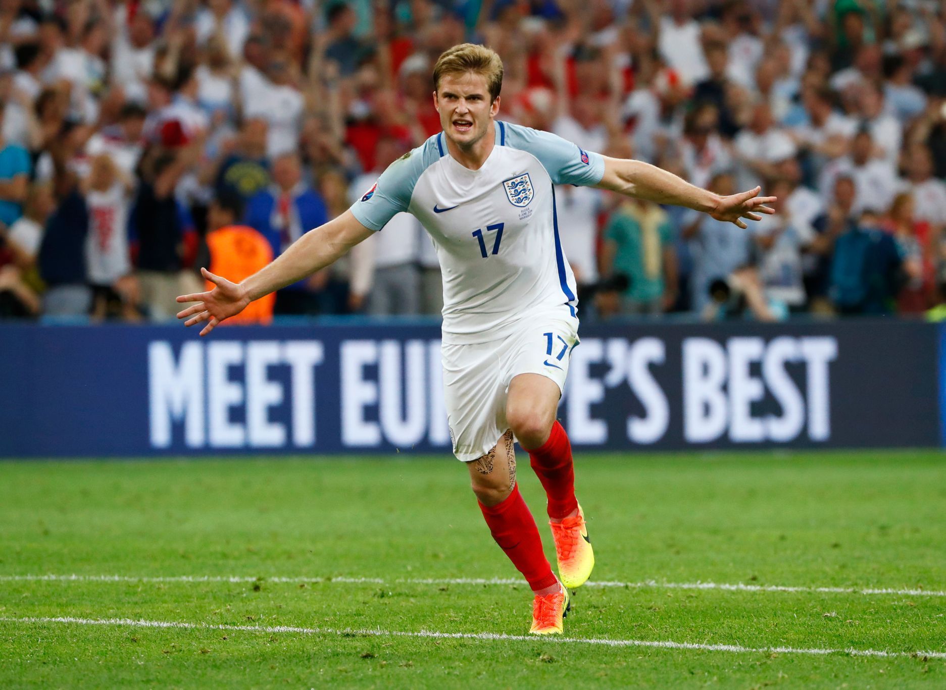 Euro 2016, Anglie-Rusko: Eric Dier slaví gól na 1:0