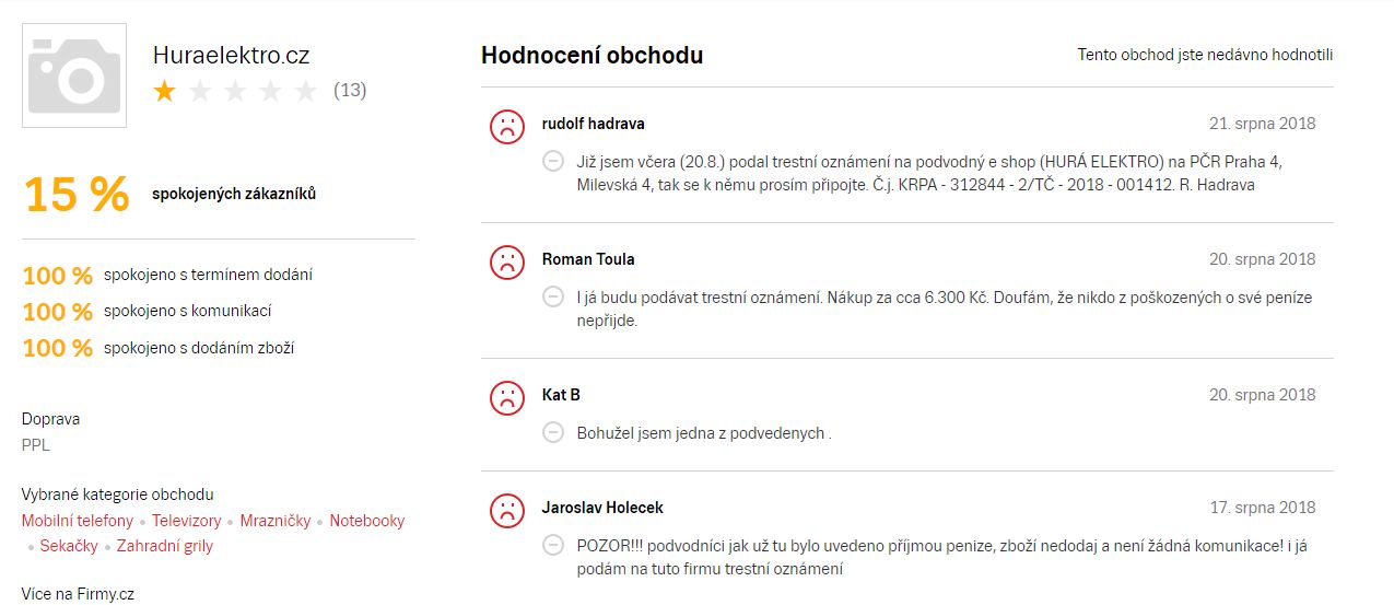 Zboží.cz recenze e-shop