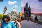 Praha versus Pragoland. Srovnávací fotky, jak vypadá město bez turistů a s nimi