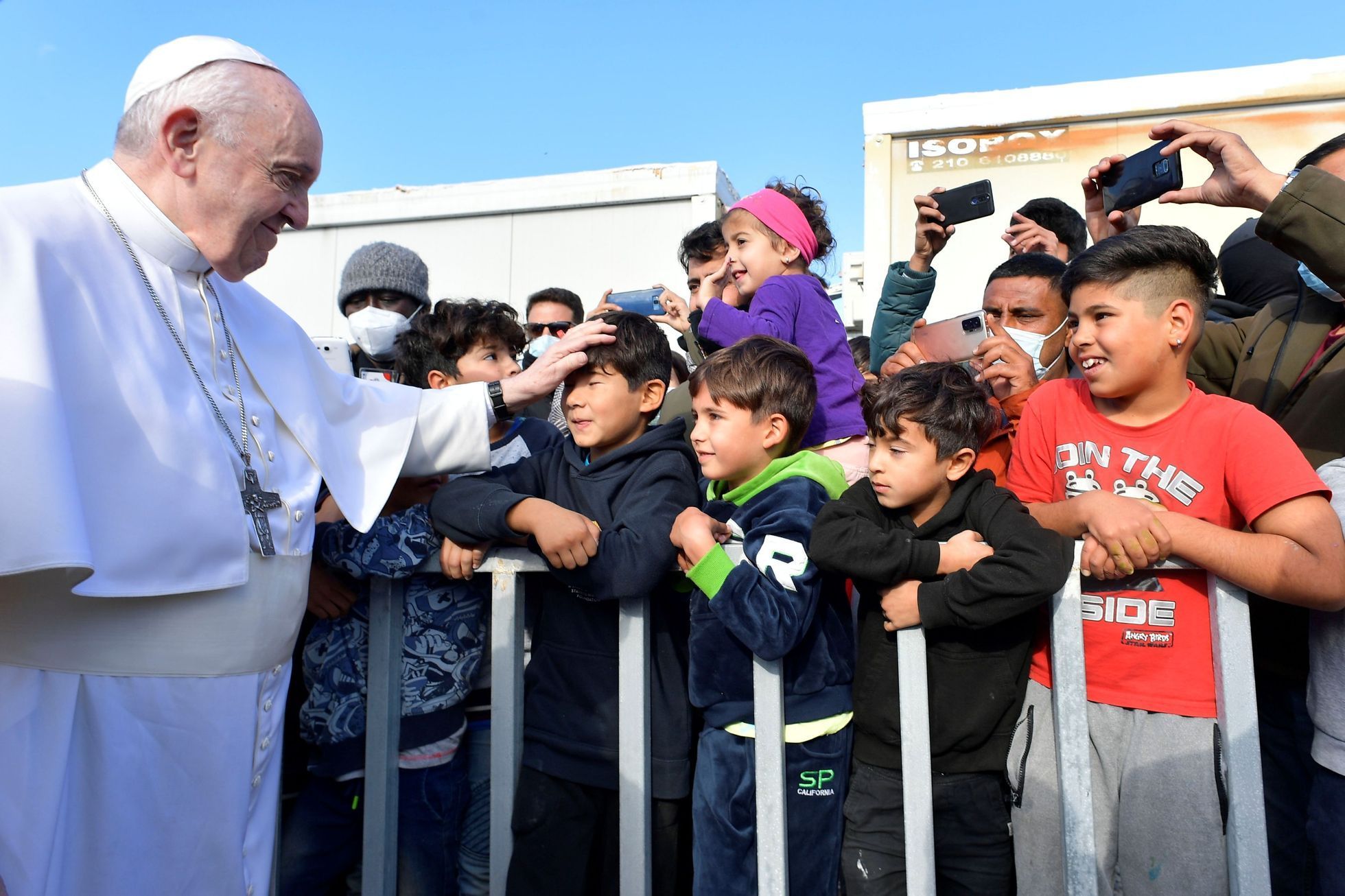 papež František, Řecko, Lesbos, migranti, uprchlický tábor, návštěva