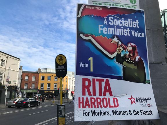 Předvolební plakát v Dublinu.