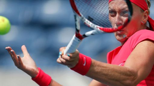 Petra Kvitová v utkání 1. kola US Open proti Misaki Doiové.