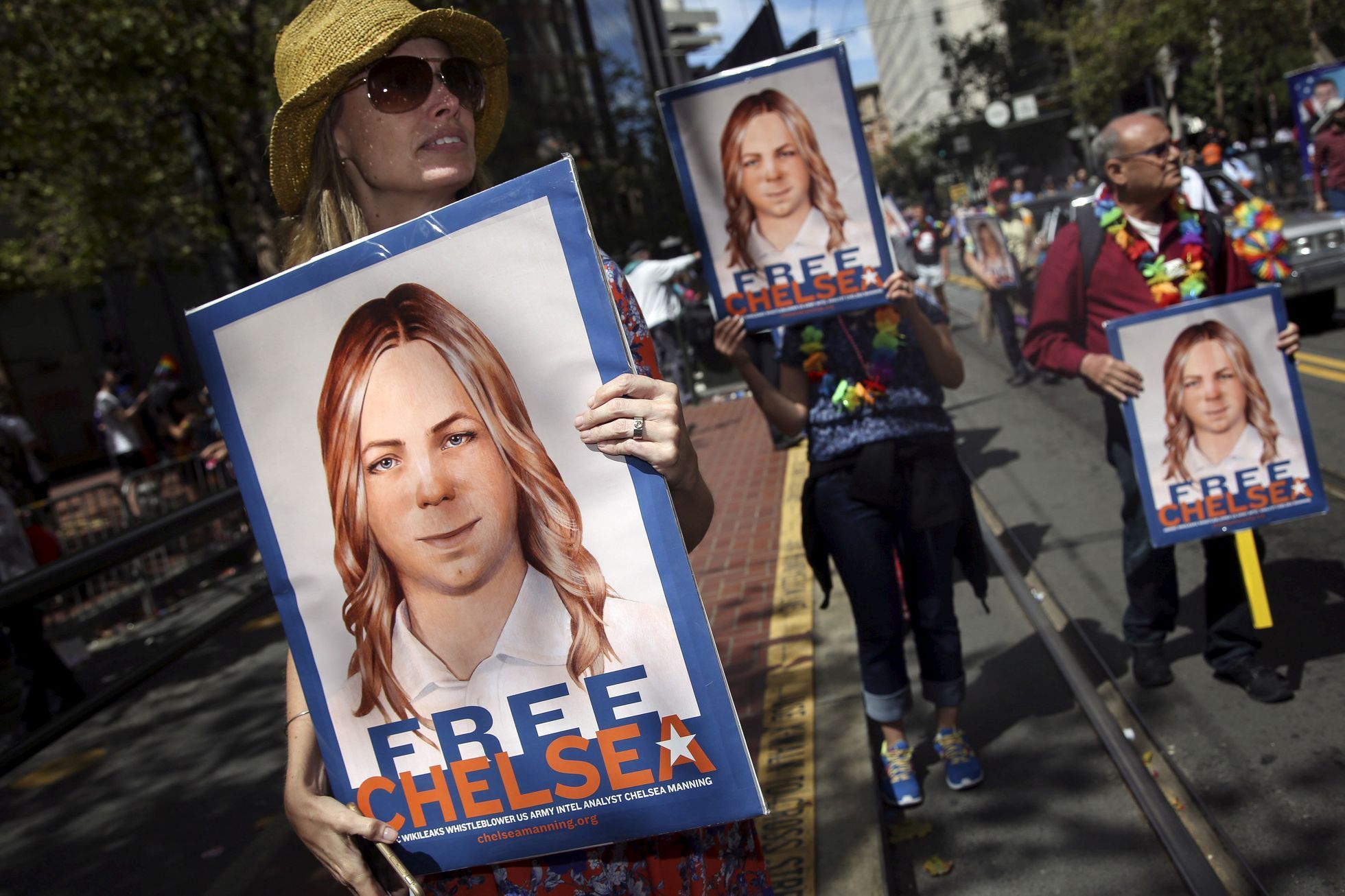 Demonstrace za propuštění Chelsea Manningové