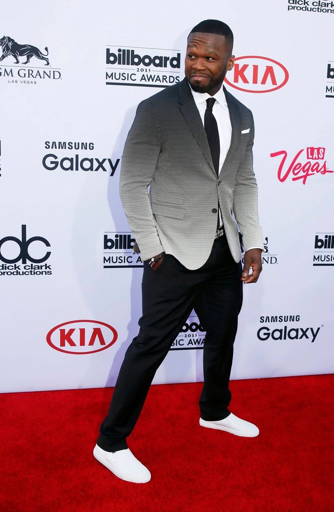 50 Cent arrives at the 2015 Billboard Music Awards in Las Vegas