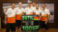 S Adrianem Sutilem slavil celý tým Force India,...