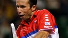 Czech Republic's Stepanek returns a shot against Japan's Ito during their Davis Cu