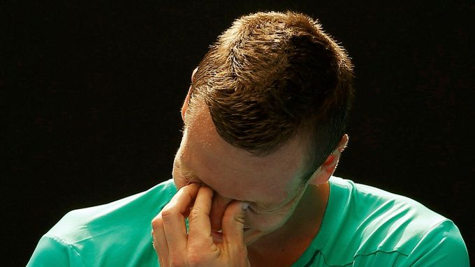 Zklamaný Tomáš Berdych ve čtvrtfinále Australian Open.