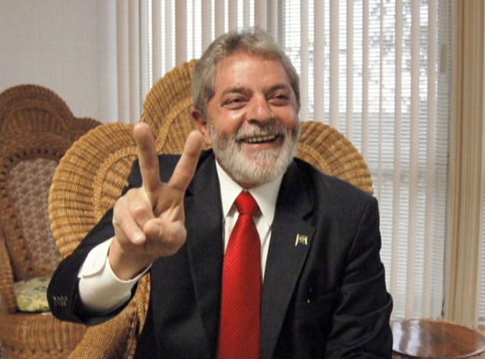 Brazilský prezident Luiz Inacio Lula da Silva na fotografii nasnímané kubánským vůdcem Fidelem Castrem; 15.1.2008