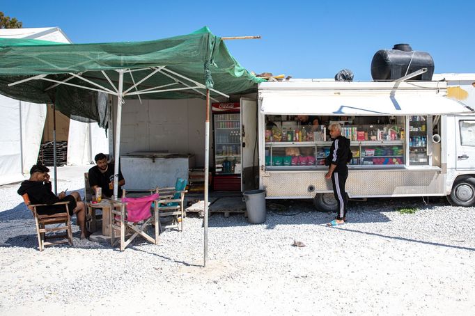 Uprchlický tábor Kara Tepe na ostrově Lesbos v Řecku.