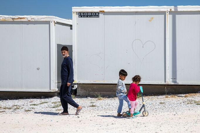 Uprchlický tábor Kara Tepe na ostrově Lesbos v Řecku.