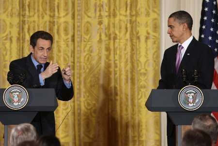 Obama a Sarkozy, tisková konference 30.3.2010
