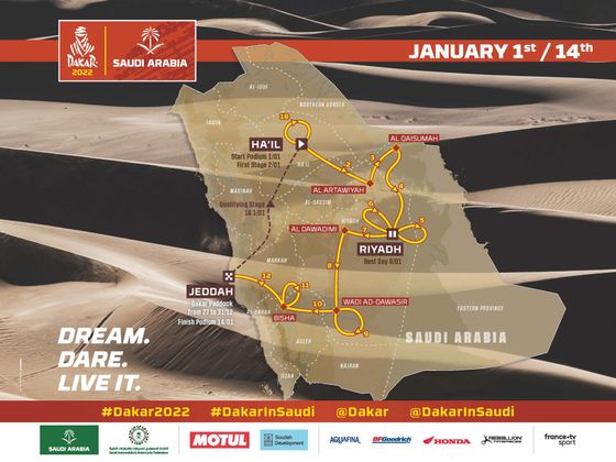 Trať Rallye Dakar 2022