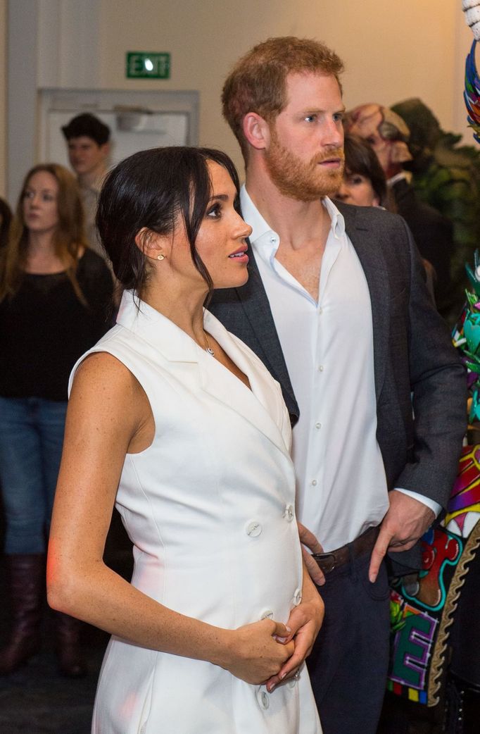 Princ Harry s manželkou Meghan na návštěvě umělecké galerie Courtenay Creative ve Wellingtonu na Novém Zélandu