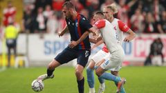 Tomáš Chorý a Ivan Schranz v zápase 2. kola nadstavby F:L Slavia Praha - Viktoria Plzeň