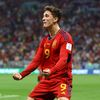Álvaro Morata slaví gól v zápase MS 2022 Španělsko - Německo
