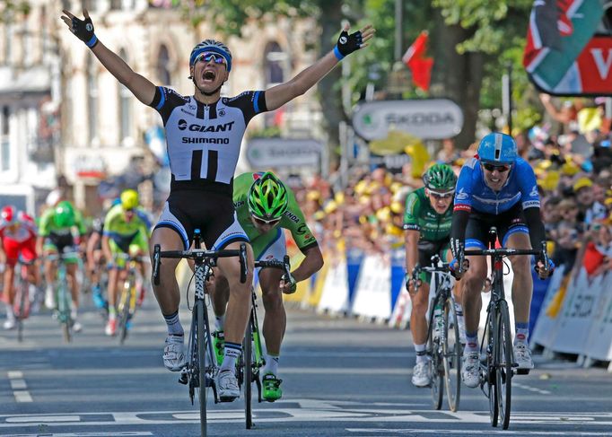 Marcel Kittel ve finiši první etapy Tour de France 2014