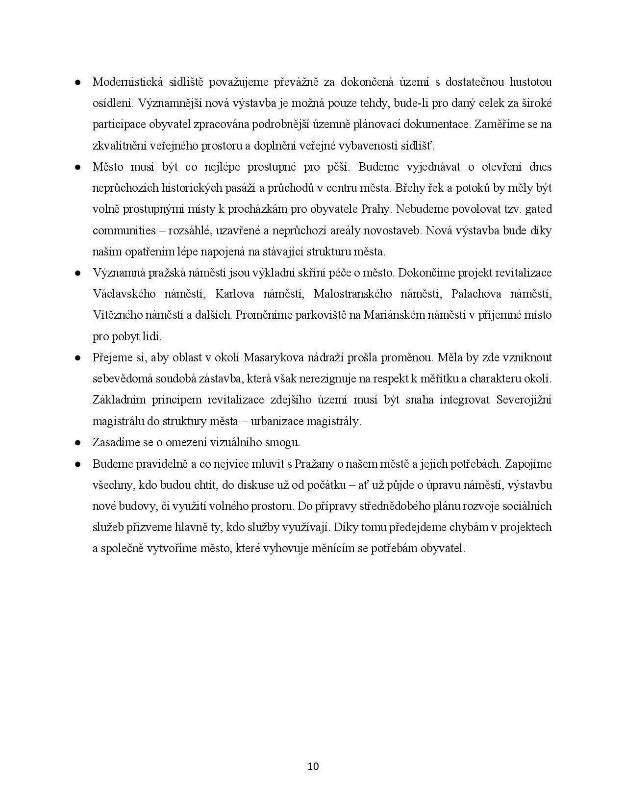 Koaliční program - Praha Sobě - 7. 11. 2018