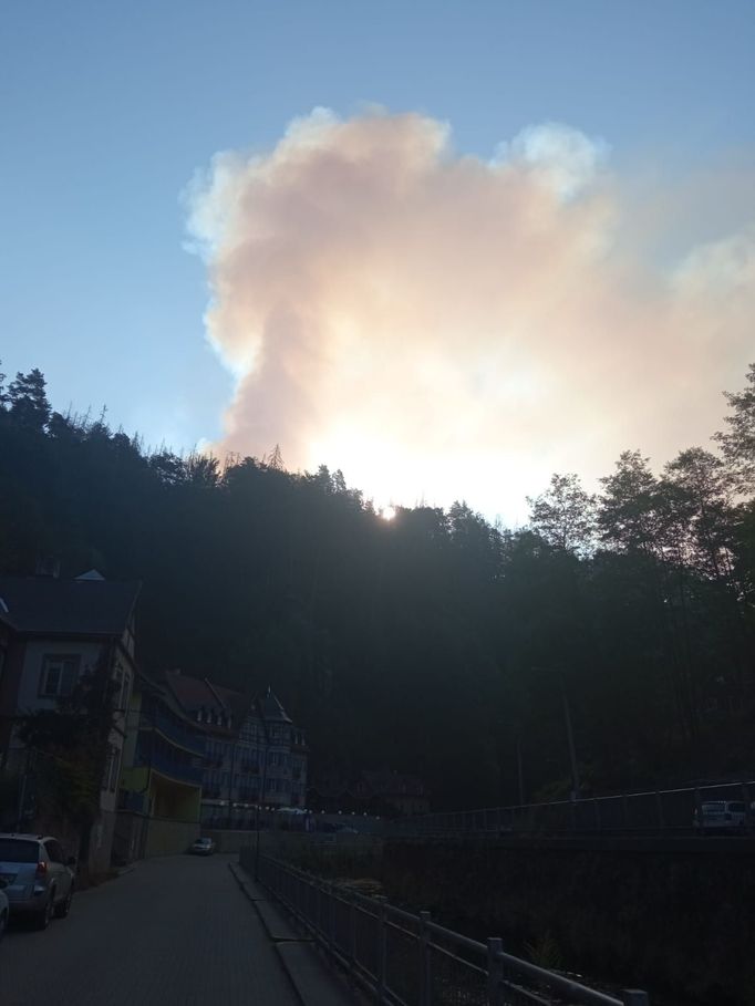 Požár v Národním parku České Švýcarsko, 24. 7. 2022