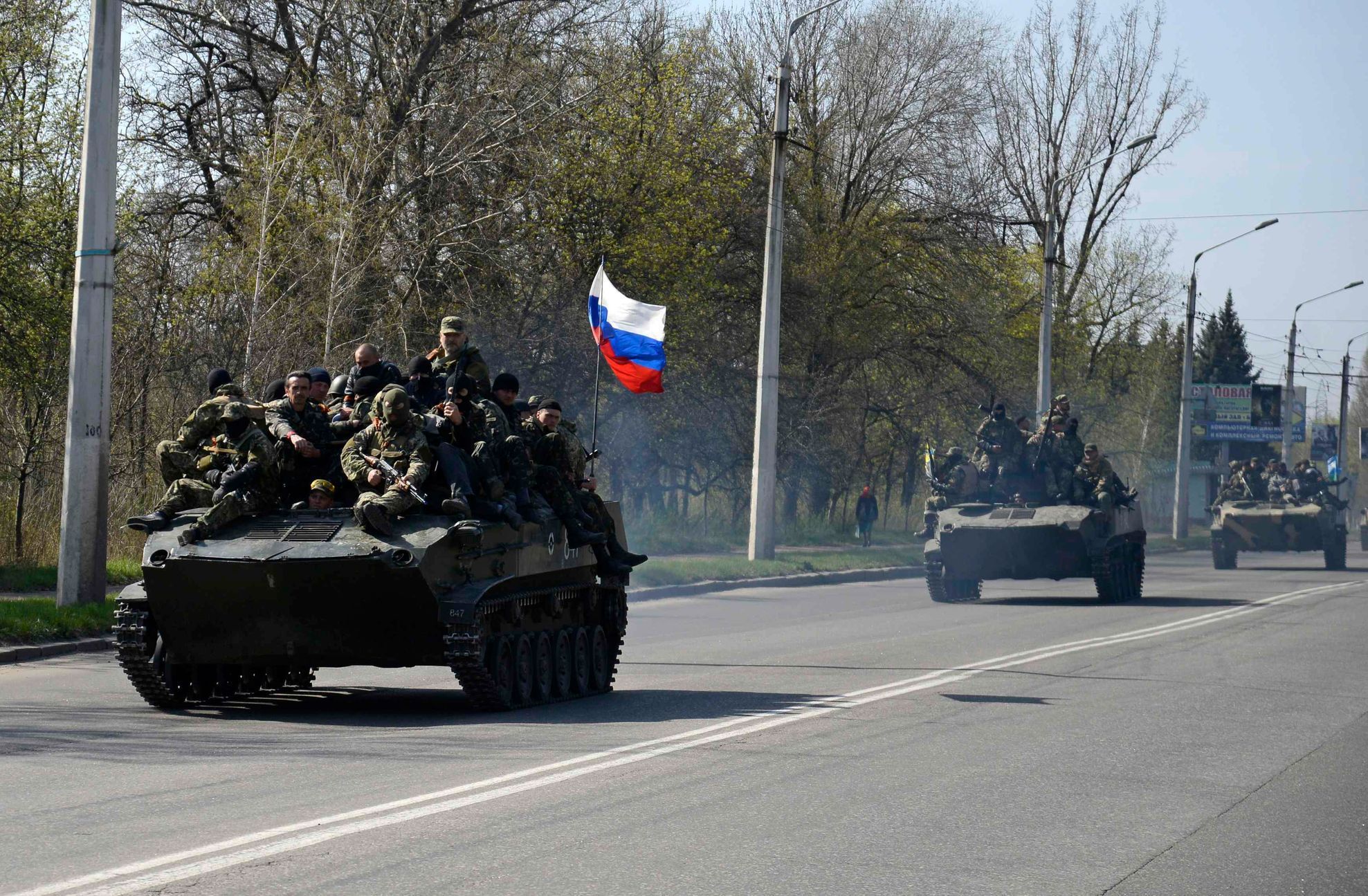 Ukrajina - Kramatorsk - obrněný transportér - separatisté