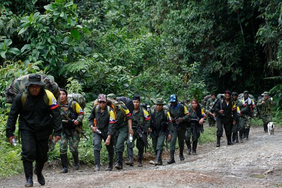 Vojáci Revolučních ozbrojených sil Kolumbie (FARC).