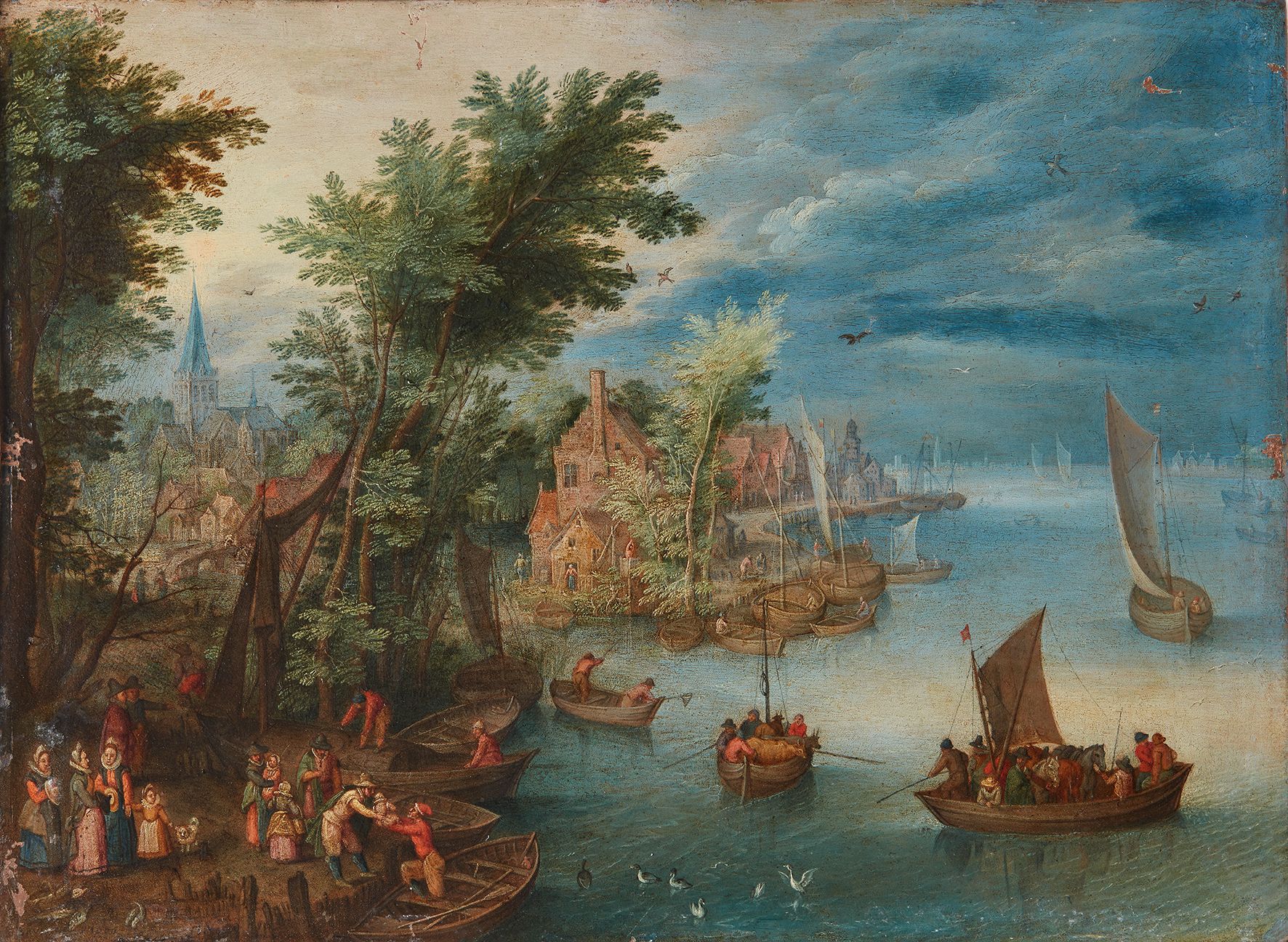 Jan Brueghel der Jüngere (1601–1678) River Landscape 1630