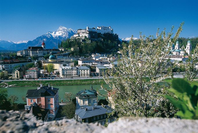 Salzburg - pohled na pevnost Hohensalzburg