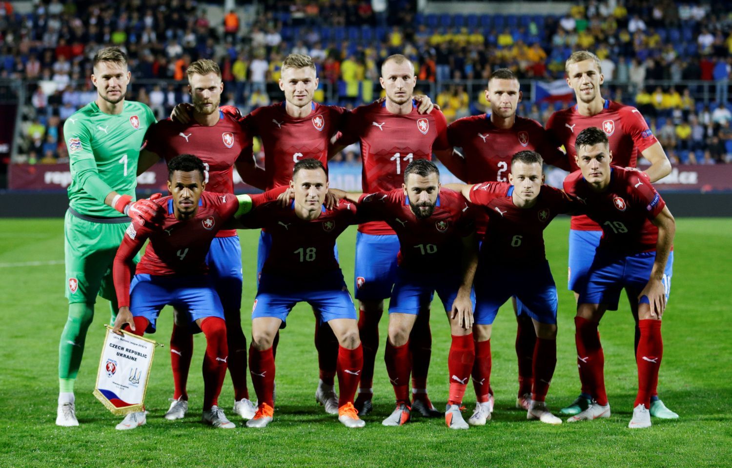 Čeští fotbalisté před zápasem Ligy národů s Ukrajinou
