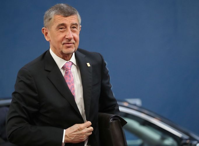 Český premiér Andrej Babiš na summitu v Bruselu.