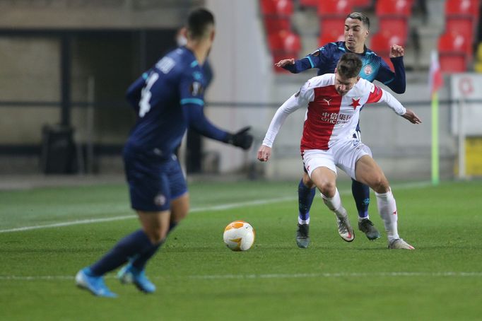 Lukáš Masopust v zápase Evropské ligy Slavia - Beer Ševa