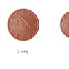 Slovenské euro: zadní strana 5 a 2 centy