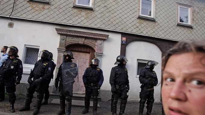 Záběr z demonstrace v Rumburku z minulého týdne.