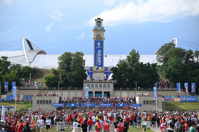 Portugalští fanoušci před zápasem Eura 2024 Portugalsko - Česko