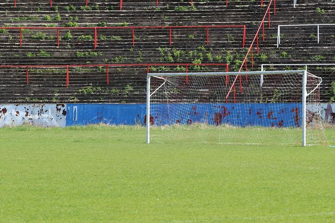 Legendární fotbalový stadion Za Lužánkami v Brně.