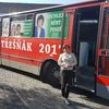 KSČM, volební kampaň, autobus, Třešňák, 2017