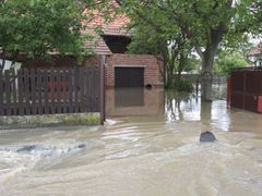 Zaplavené domy ve Vestci