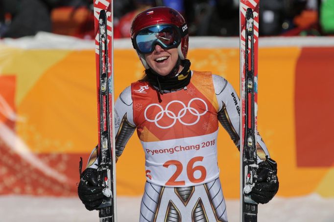 Ester Ledecká v super-G na ZOH 2018