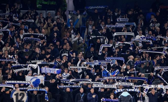 Soccer Football - Champions League - Round of 16 - Second Leg - Manchester City v FC Copenhagen - Etihad Stadium, Manchester, Britain - March 6, 2024 FC Copenhagen fans r