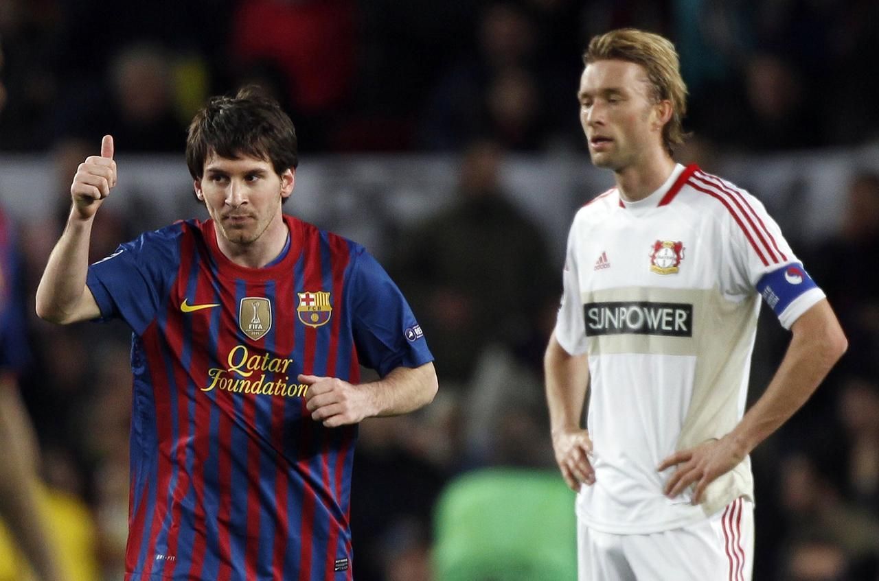 Messi a oslava gólu číslo 2 - spíš poděkování za nahrávku od Xaviho