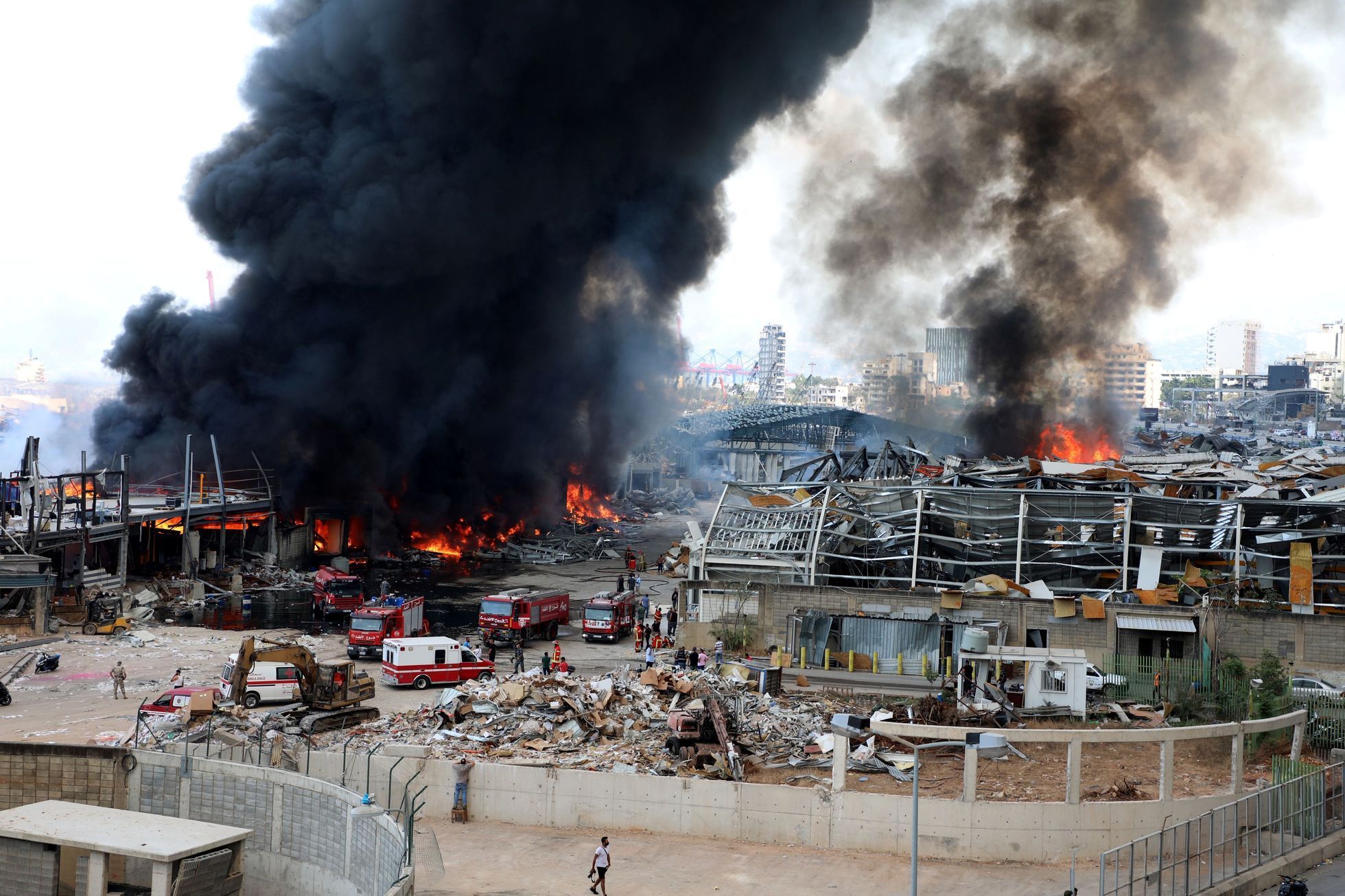 Požár v přístavu v Bejrútu, 10. září.