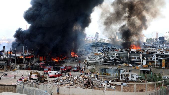 Požár v přístavu v Bejrútu, 10. září.