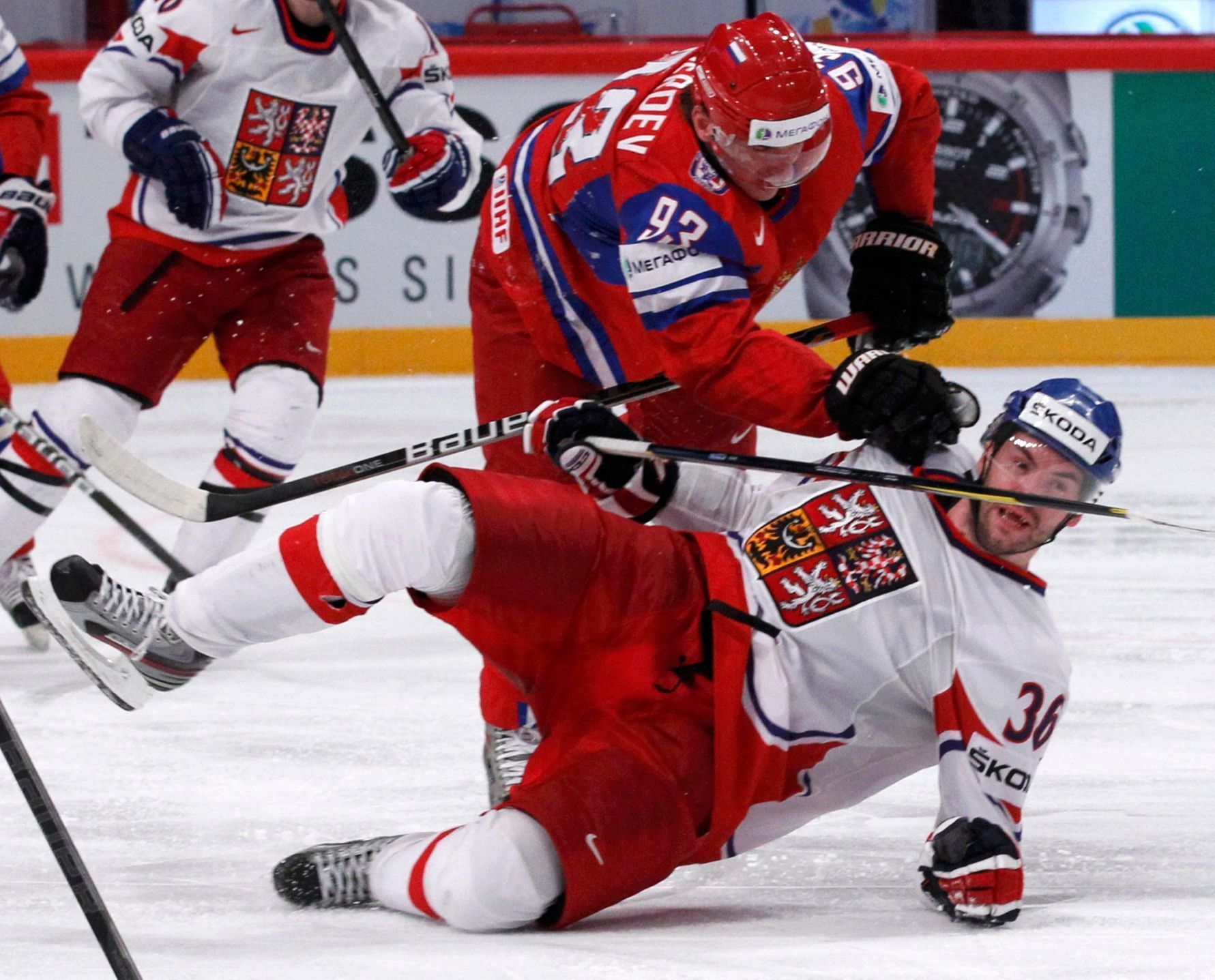 Souboj Žerděva s Čáslavou v zápase Česko - Rusko
