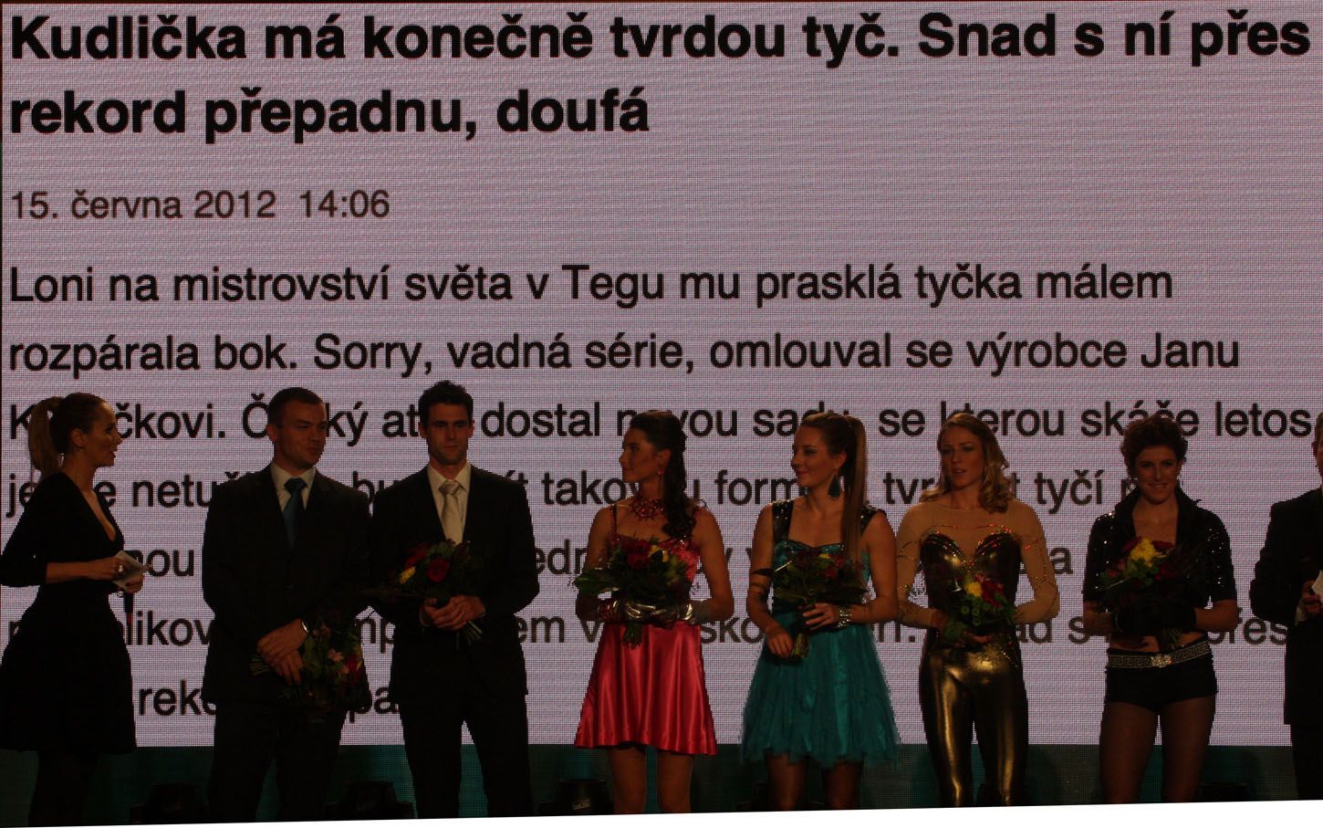 České osobnosti během vyhlašování Atleta roku 2012.