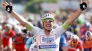 Německý cyklista John Degenkolb se raduje z etapového vítězství po poslední etapě Vuelty 2012.