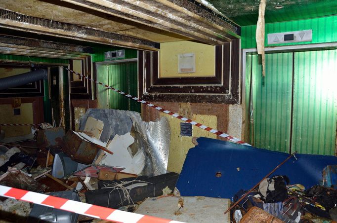 An area inside the Costa Concordia cruise liner at Giglio Island is seen in this handout picture taken on February 27, 2014 by the Italian Carabinieri