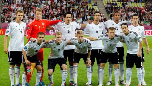 Čtvrtfinálové utkání Německo - Řecko na Euru 2012.