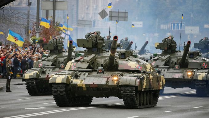 Ukrajinská vojenská přehlídka.