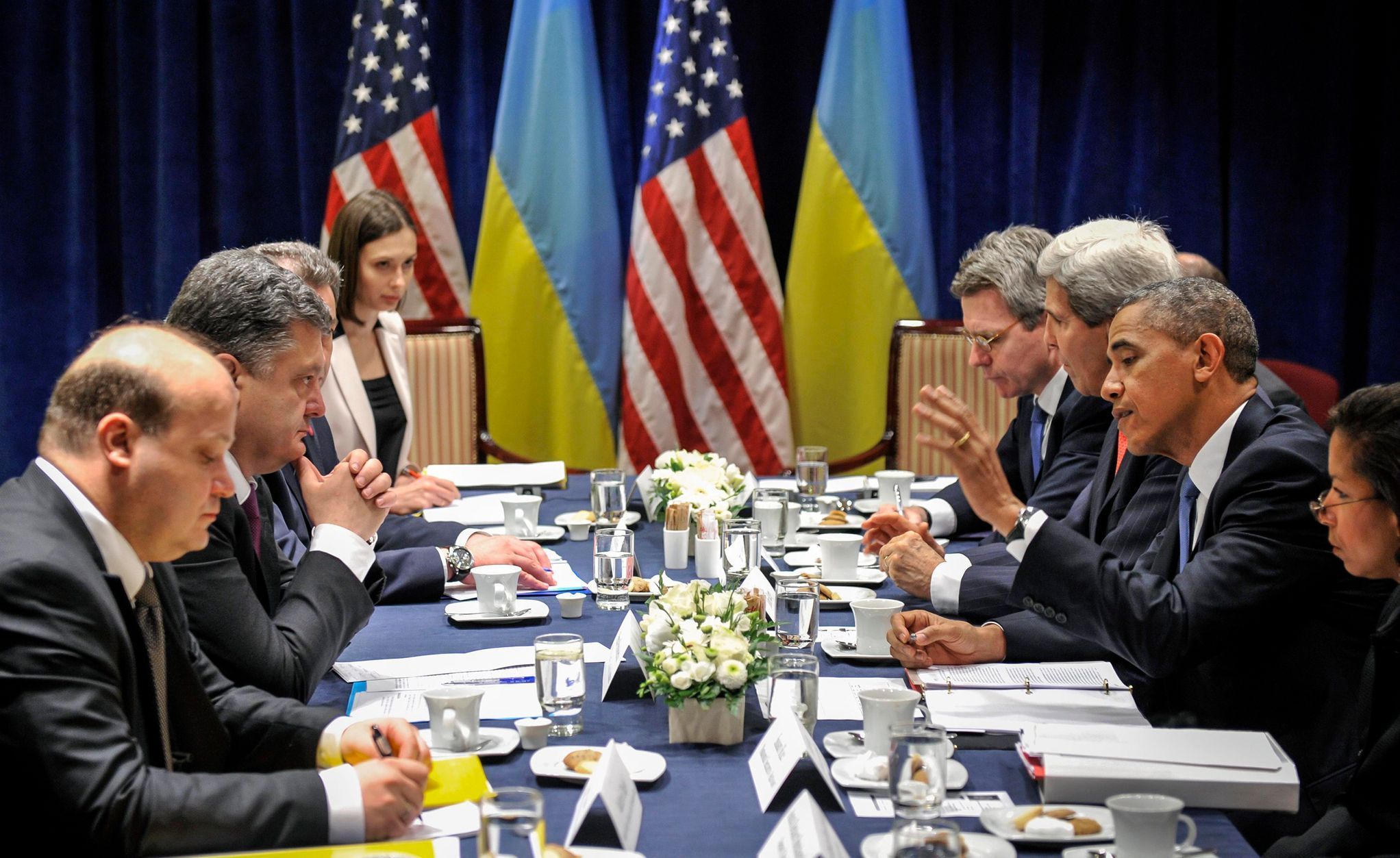 Americká a ukrajinská delegace ve Varšavě
