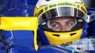 Sauber Formula One driver Marcus Ericsson of Sweden sits in his car during the second practice session of the Australian F1 Grand Prix at the Albert Park circuit in Melbo